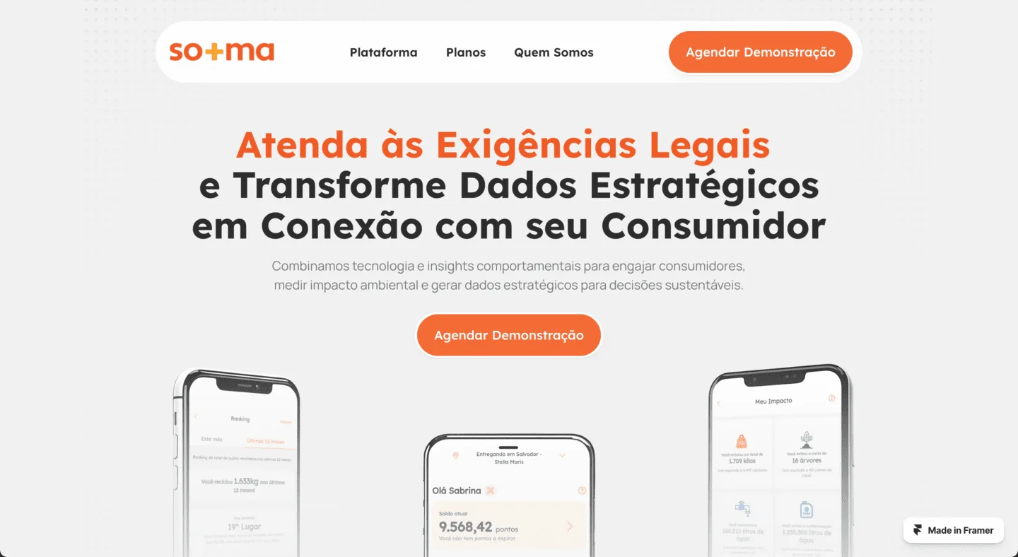 Imagem da tela inicial do site Soma