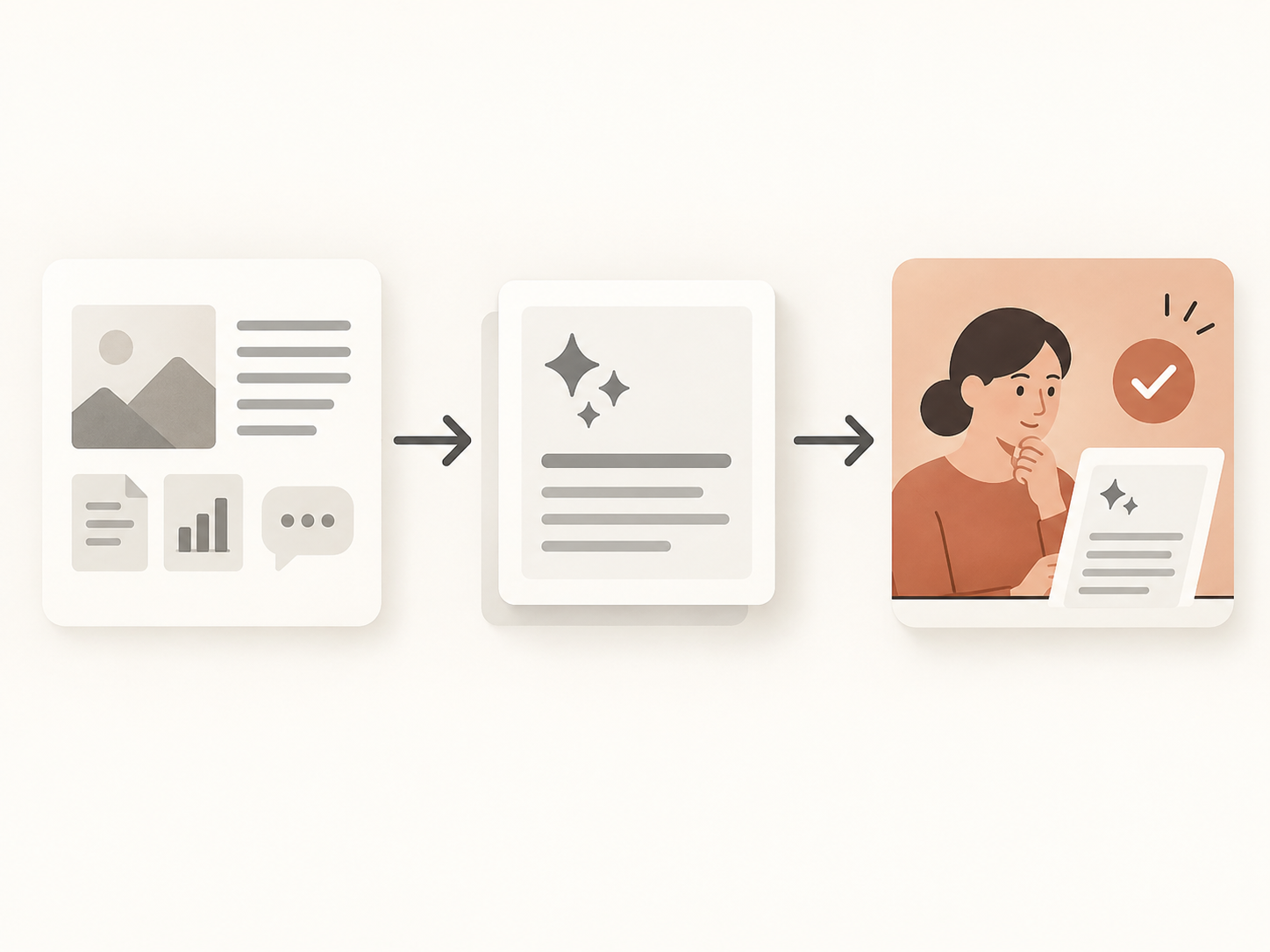 Pessoa revisa uma sugestão digital e dispõe de uma alternativa clara para seguir com segurança.